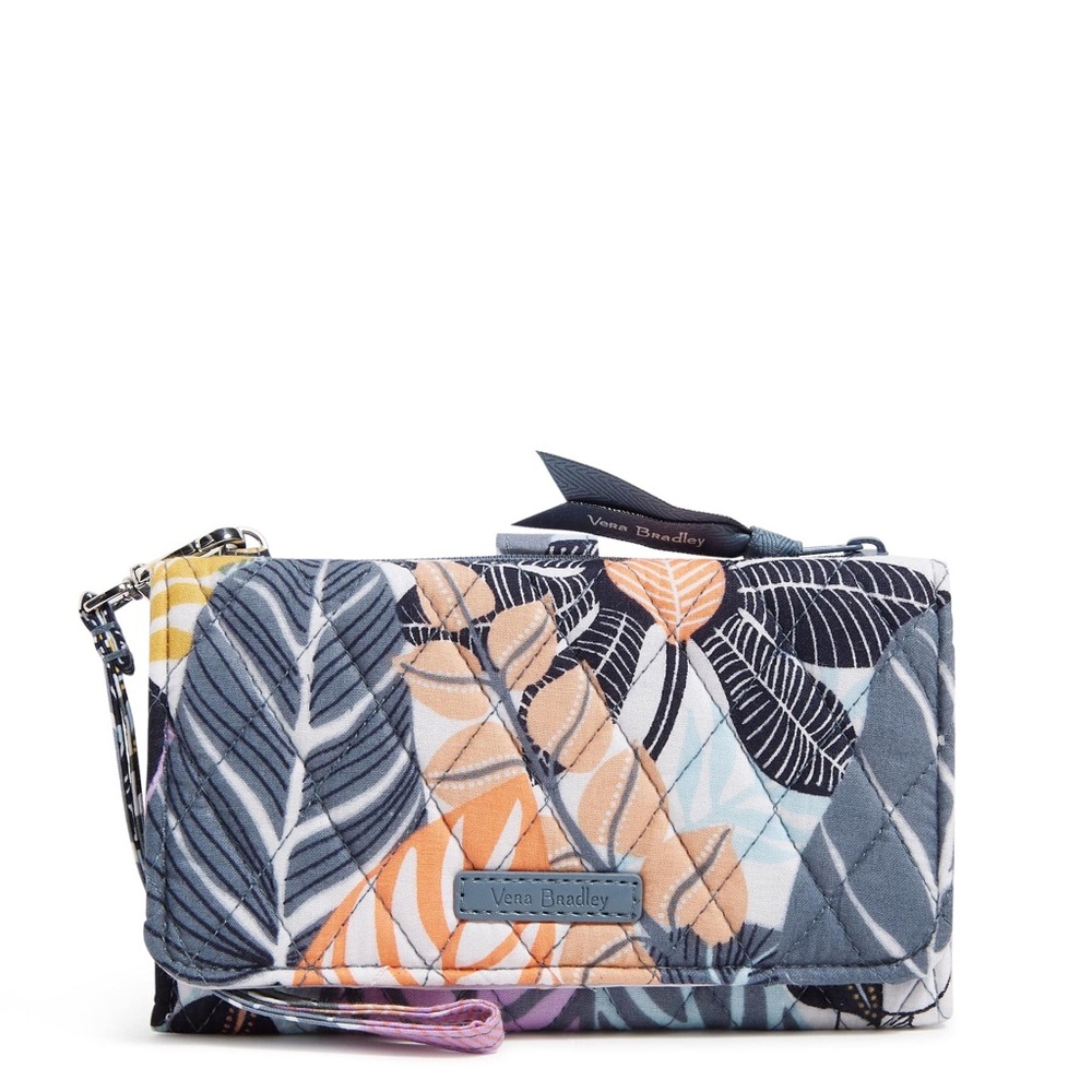 Vera Bradley Palm Floral Cotton RFID Smartphone Wristlet